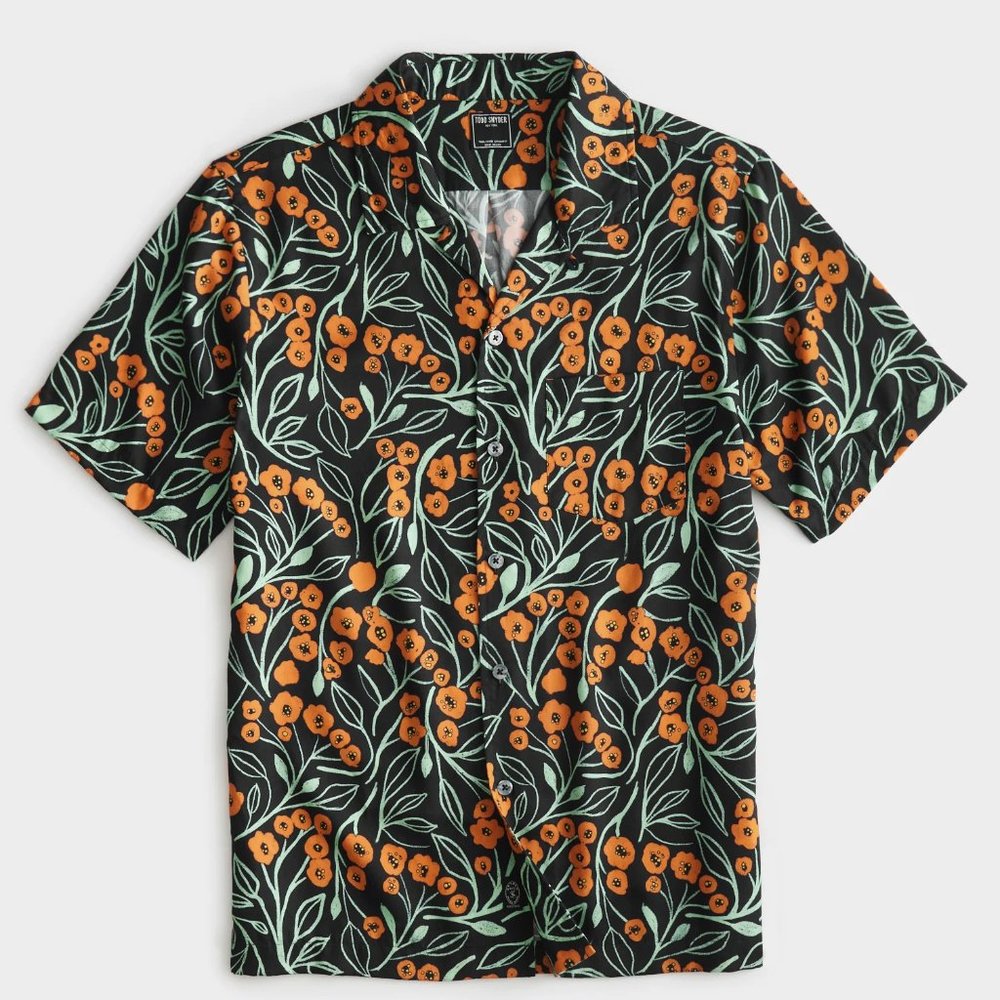 NWT $178 Todd Snyder Poppy Vine Camp Collar Hawaiian Floral Shirt - Picture 1 of 3